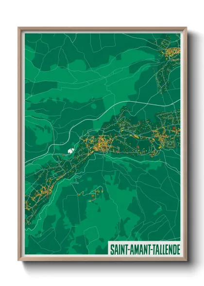 Une affiche de carte sur Saint-Amant-Tallende
