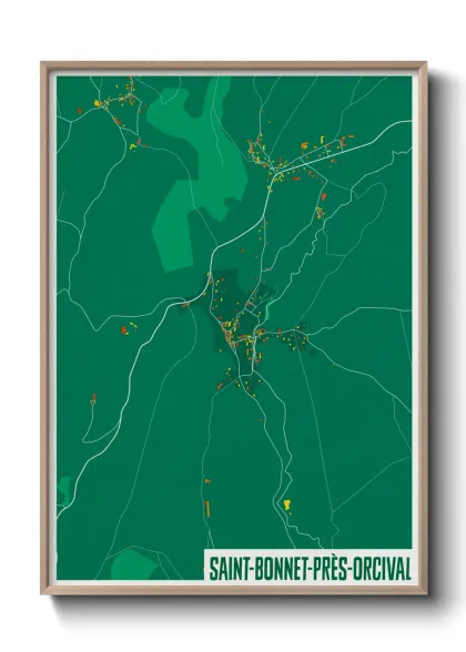 Une affiche de carte sur Saint-Bonnet-près-Orcival