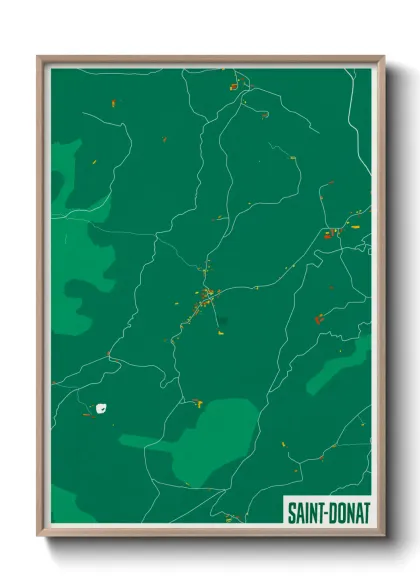 Une affiche de carte sur Saint-Donat