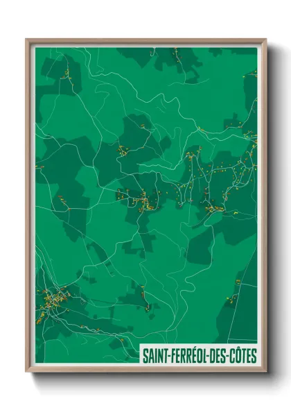 Une affiche de carte sur Saint-Ferréol-des-Côtes