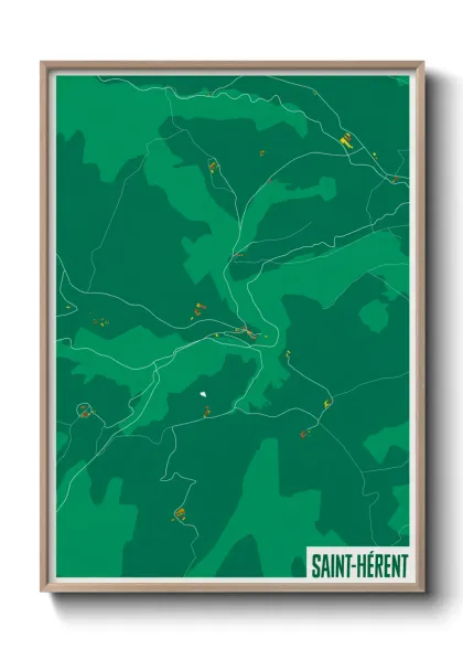 Une affiche de carte sur Saint-Hérent