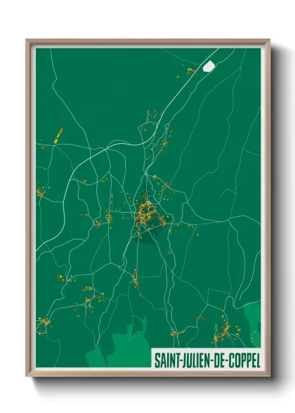 Une affiche de carte sur Saint-Julien-de-Coppel