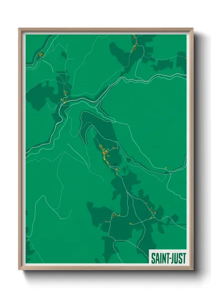 Une affiche de carte sur Saint-Just