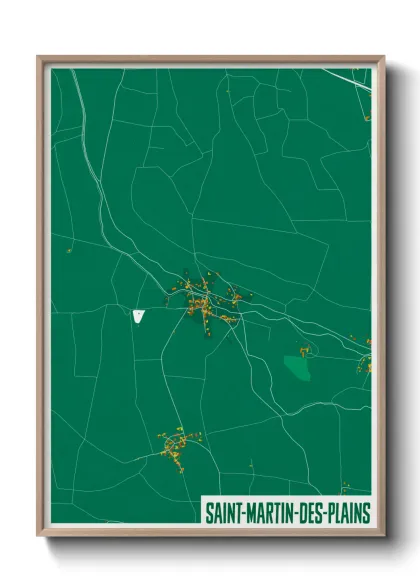 Une affiche de carte sur Saint-Martin-des-Plains