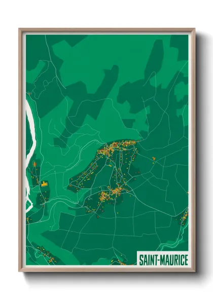 Une affiche de carte sur Saint-Maurice