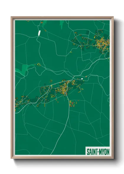 Une affiche de carte sur Saint-Myon