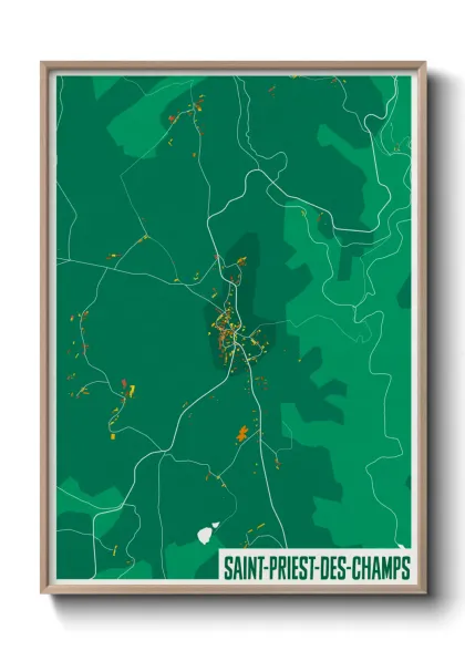 Une affiche de carte sur Saint-Priest-des-Champs