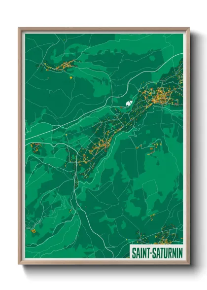 Une affiche de carte sur Saint-Saturnin