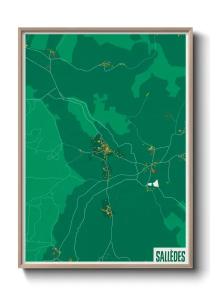 Une affiche de carte sur Sallèdes
