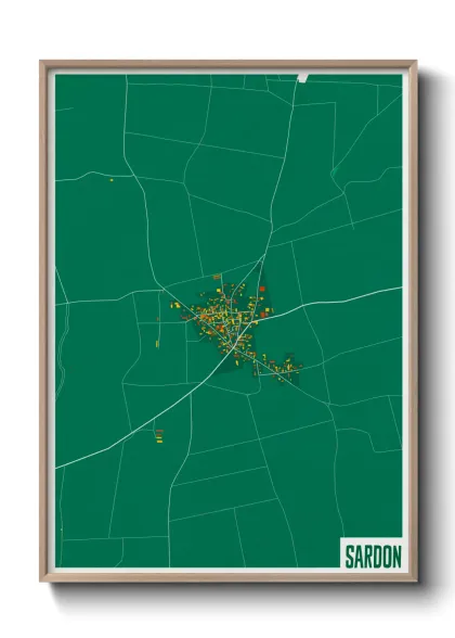 Une affiche de carte sur Sardon