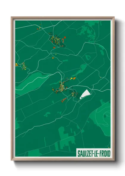 Une affiche de carte sur Saulzet-le-Froid