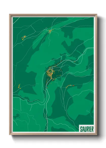 Une affiche de carte sur Saurier