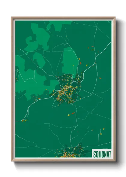 Une affiche de carte sur Solignat