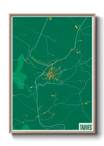 Une affiche de carte sur Tauves