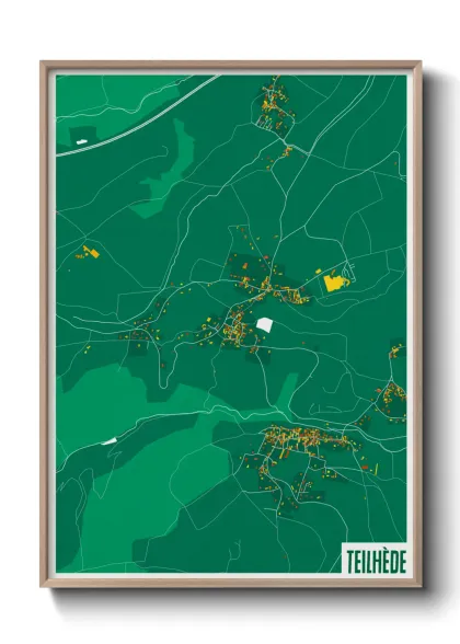 Une affiche de carte sur Teilhède