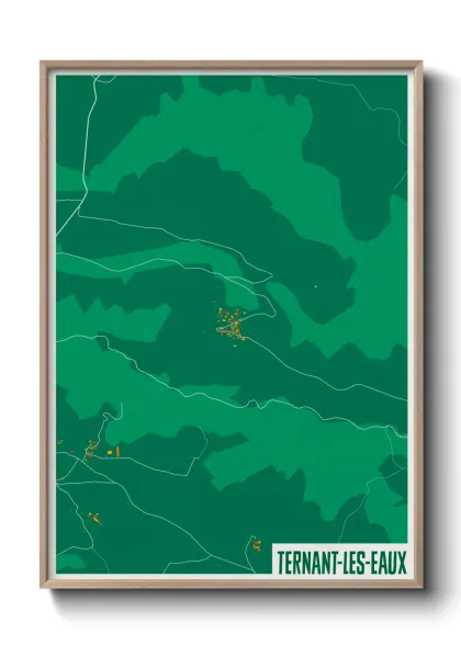 Une affiche de carte sur Ternant-les-Eaux