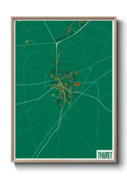 Une affiche de carte sur Thuret