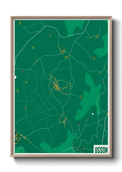 Une affiche de carte sur Usson