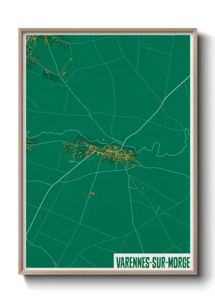 Une affiche de carte sur Varennes-sur-Morge