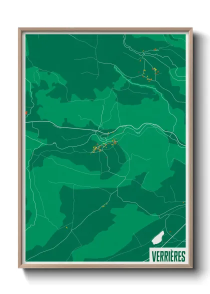 Une affiche de carte sur Verrières