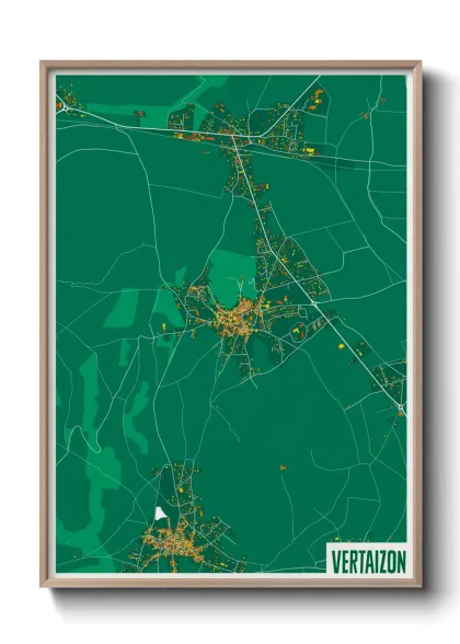 Une affiche de carte sur Vertaizon