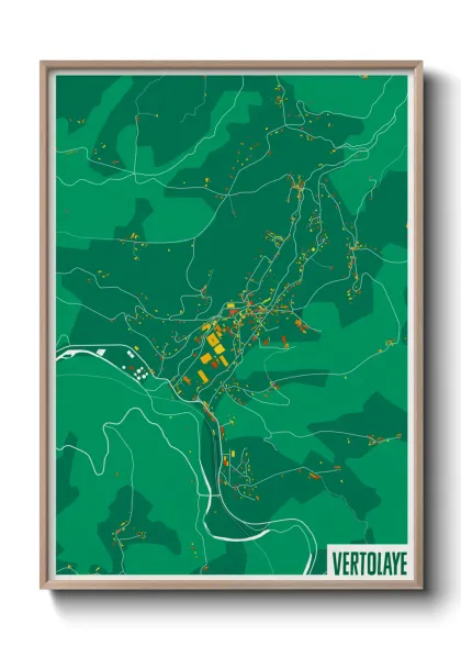 Une affiche de carte sur Vertolaye