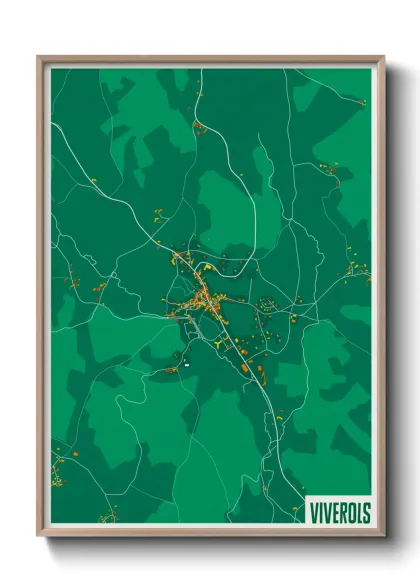 Une affiche de carte sur Viverols