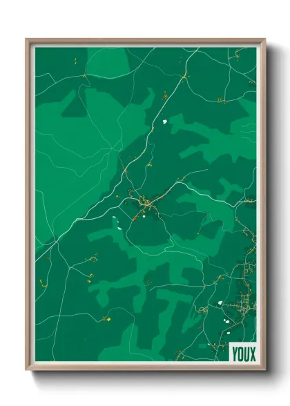 Une affiche de carte sur Youx