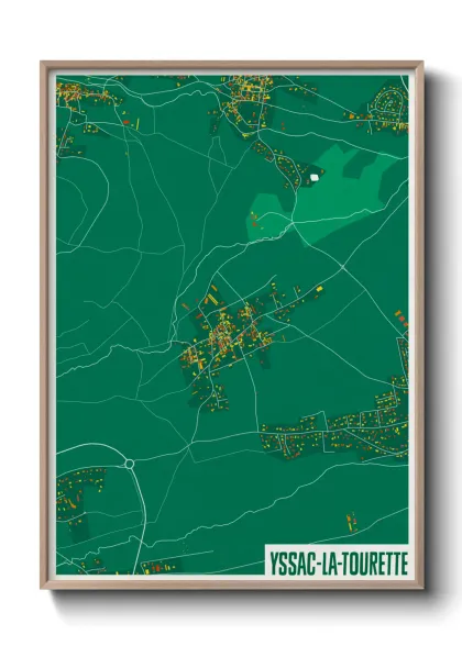 Une affiche de carte sur Yssac-la-Tourette