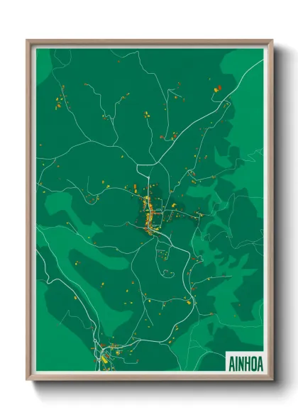 Une affiche de carte sur Ainhoa