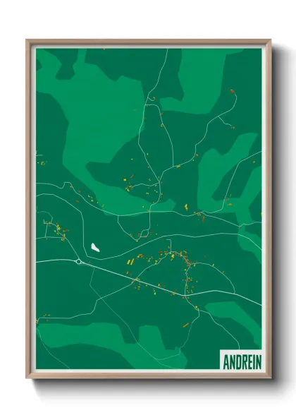 Une affiche de carte sur Andrein