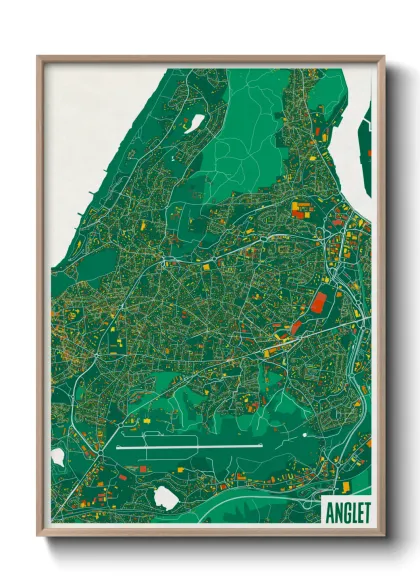 Une affiche de carte sur Anglet