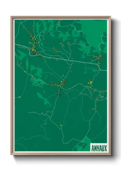 Une affiche de carte sur Anhaux