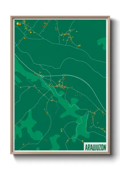 Une affiche de carte sur Araujuzon