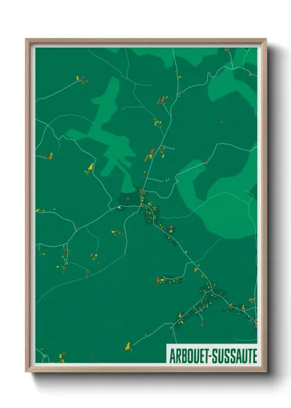 Une affiche de carte sur Arbouet-Sussaute