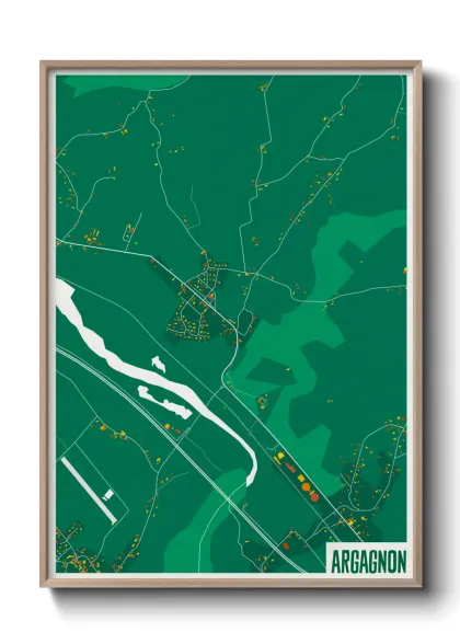 Une affiche de carte sur Argagnon
