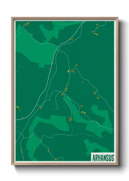 Une affiche de carte sur Arhansus