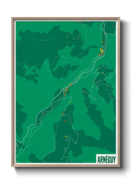 Une affiche de carte sur Arnéguy