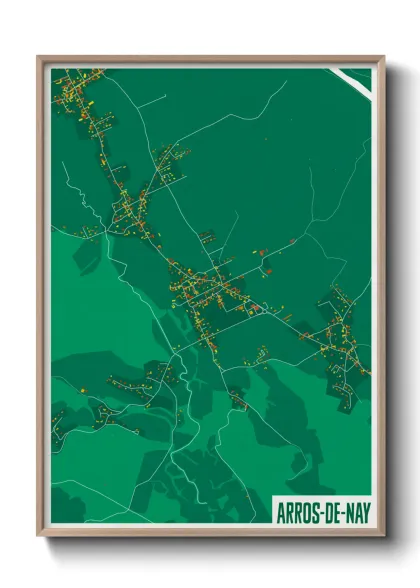 Une affiche de carte sur Arros-de-Nay