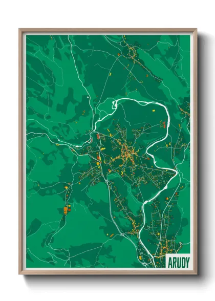Une affiche de carte sur Arudy