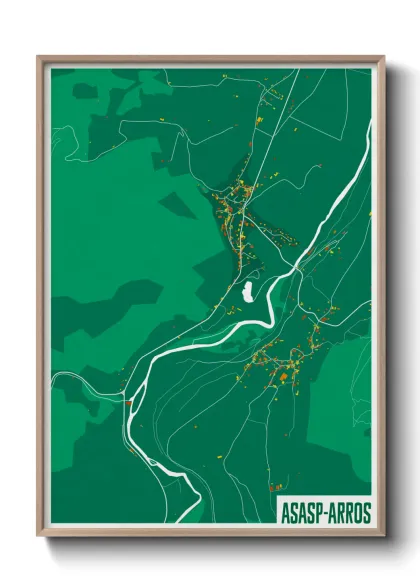 Une affiche de carte sur Asasp-Arros