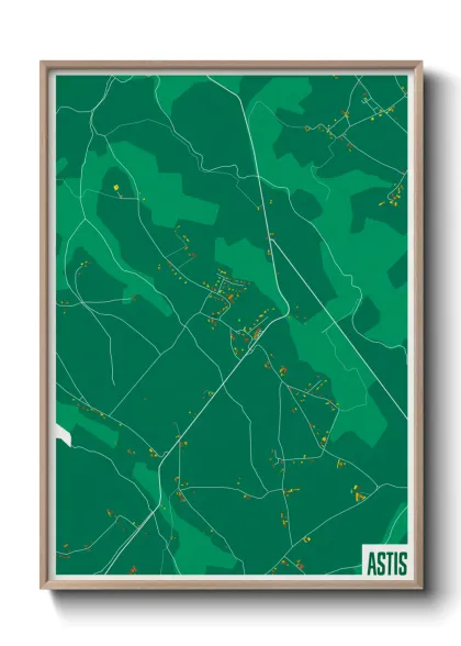 Une affiche de carte sur Astis