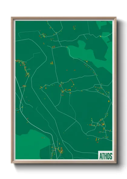 Une affiche de carte sur Athos