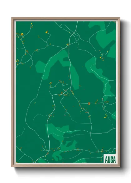 Une affiche de carte sur Auga