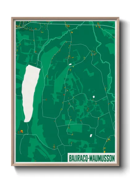 Une affiche de carte sur Baliracq-Maumusson