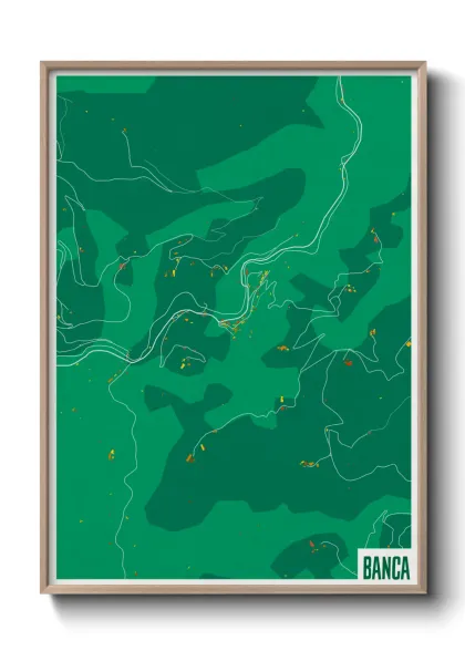 Une affiche de carte sur Banca