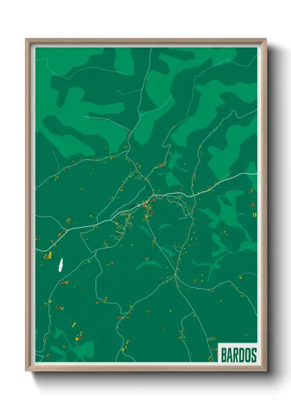 Une affiche de carte sur Bardos