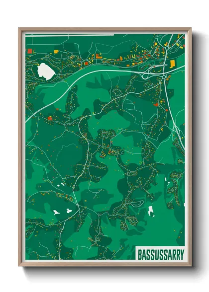 Une affiche de carte sur Bassussarry