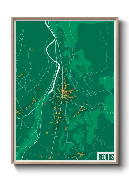 Une affiche de carte sur Bedous