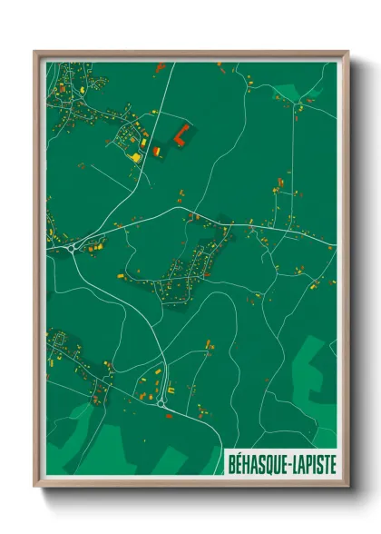 Une affiche de carte sur Béhasque-Lapiste